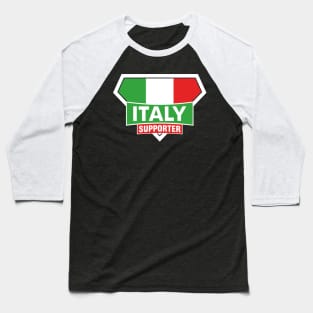 Italy Super Flag Supporter Baseball T-Shirt